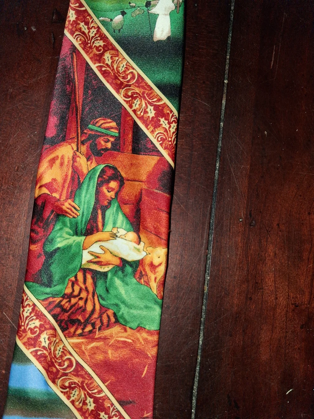 Maison Martin Margiela Multicolor Nativity Scene Silk Tie